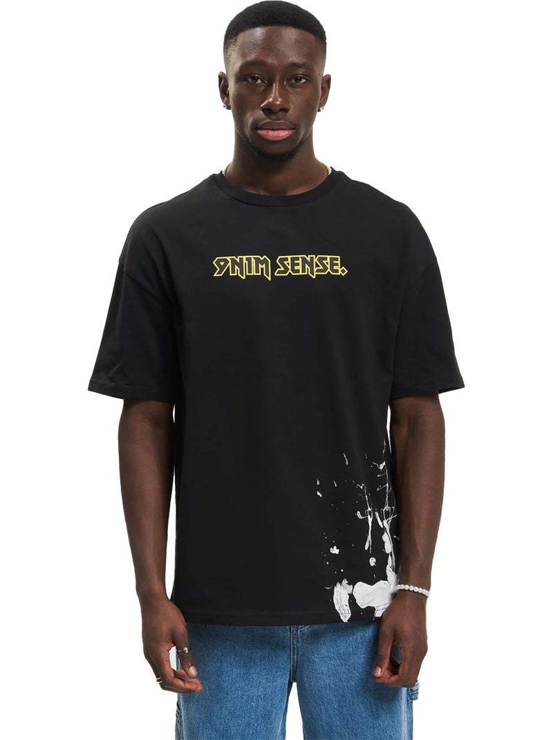 T-shirt motif/style logo gothique - 9n1m sense Noir - Kiabi
