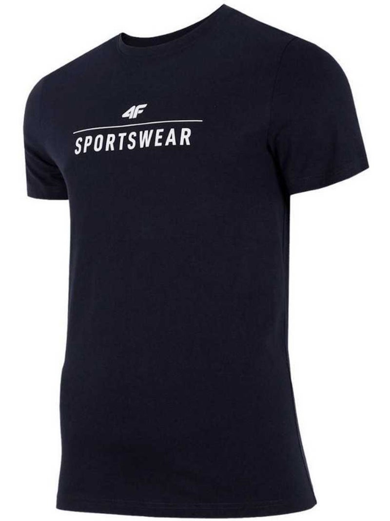 T-shirt motif/style logo h4z22 - 4f Bleu marine - Kiabi