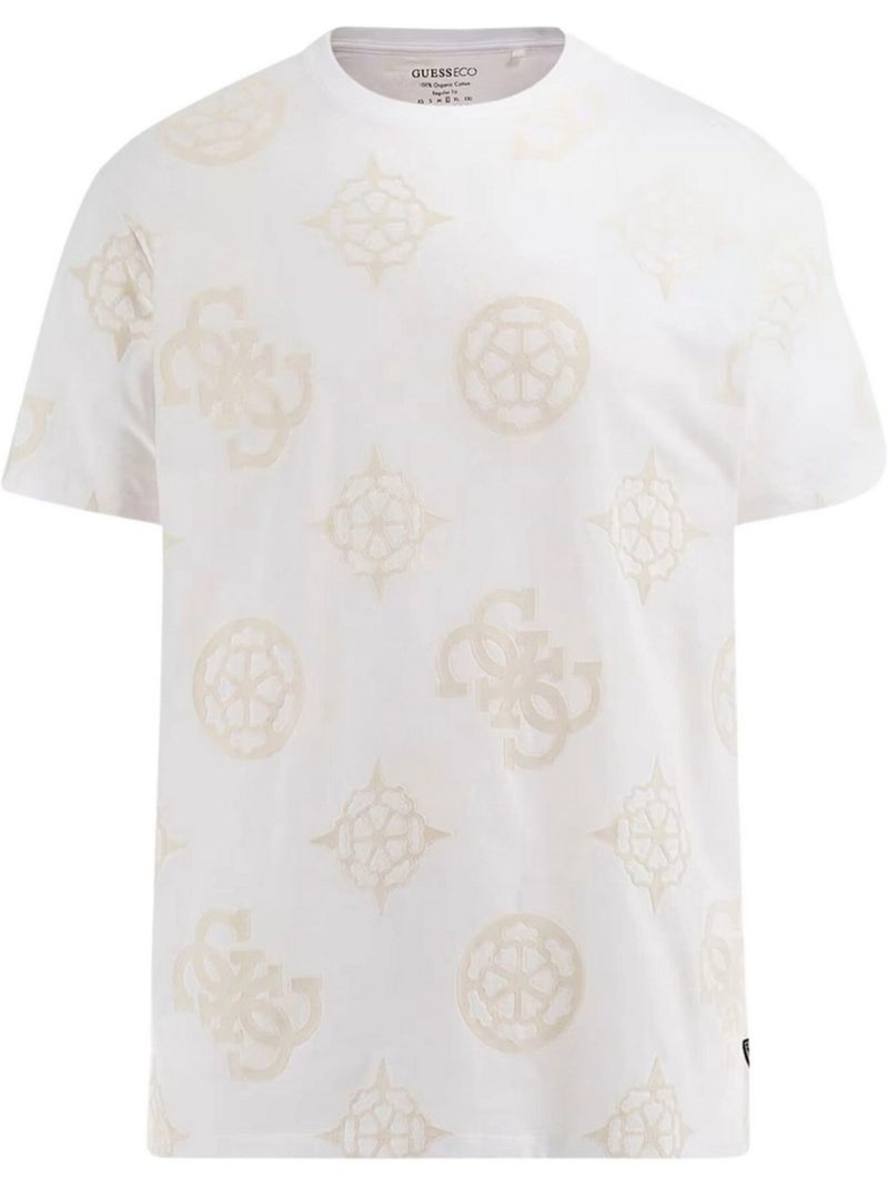 T-shirt motif/style logo répété - guess Blanc - Kiabi