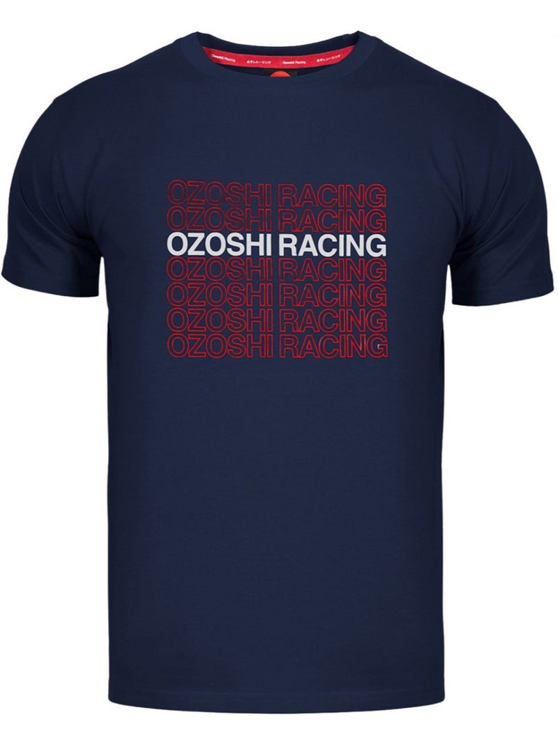 T-shirt motif/style logo répété - ozoshi Bleu marine - Kiabi