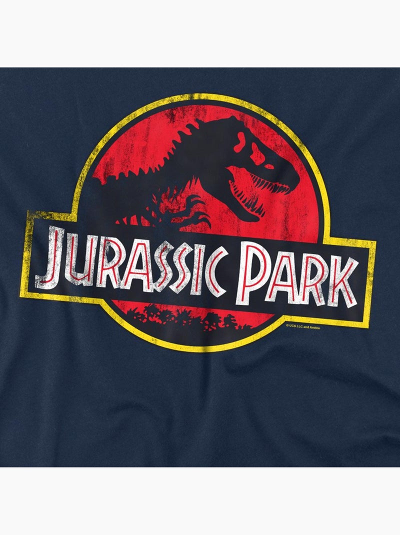 T-shirt motif/style logo usé - jurassic park Bleu marine - Kiabi