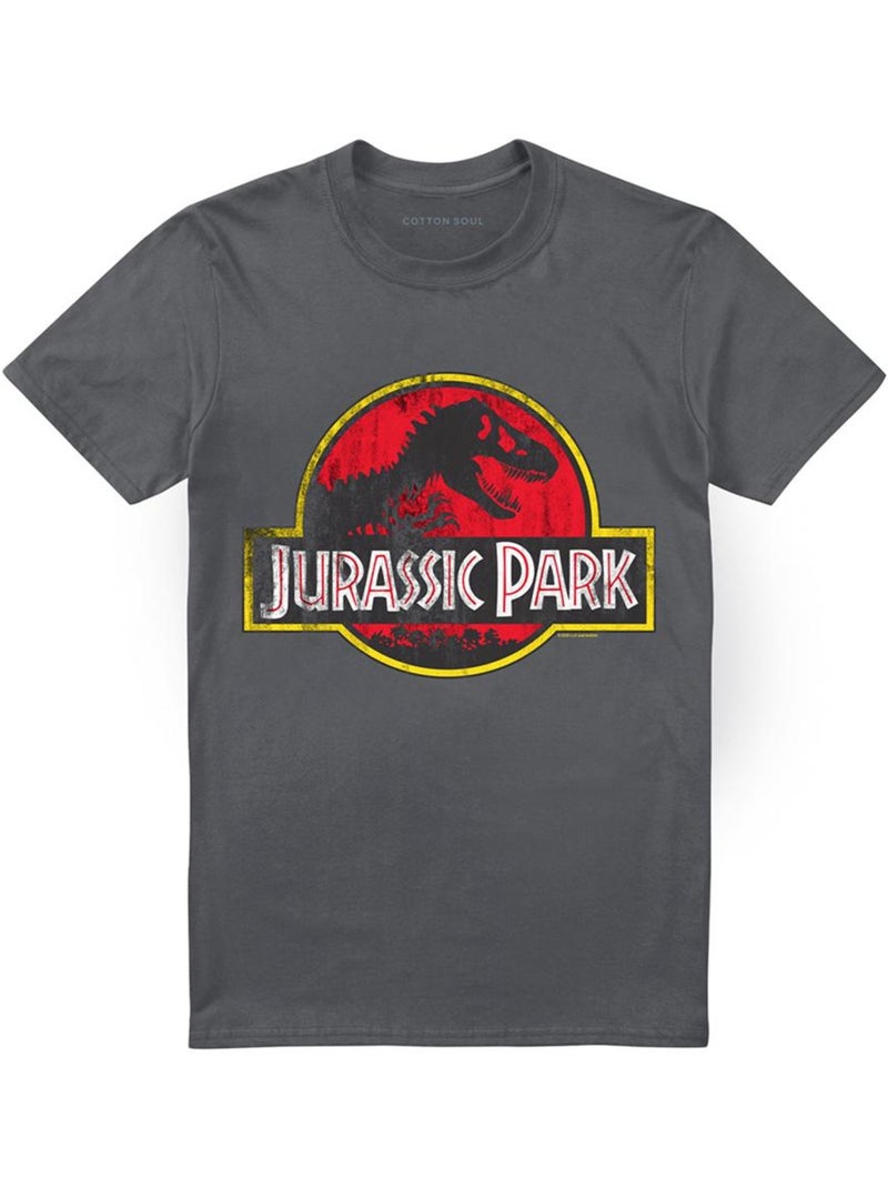 T-shirt motif/style logo usé - jurassic park Gris Gris anthracite - Kiabi