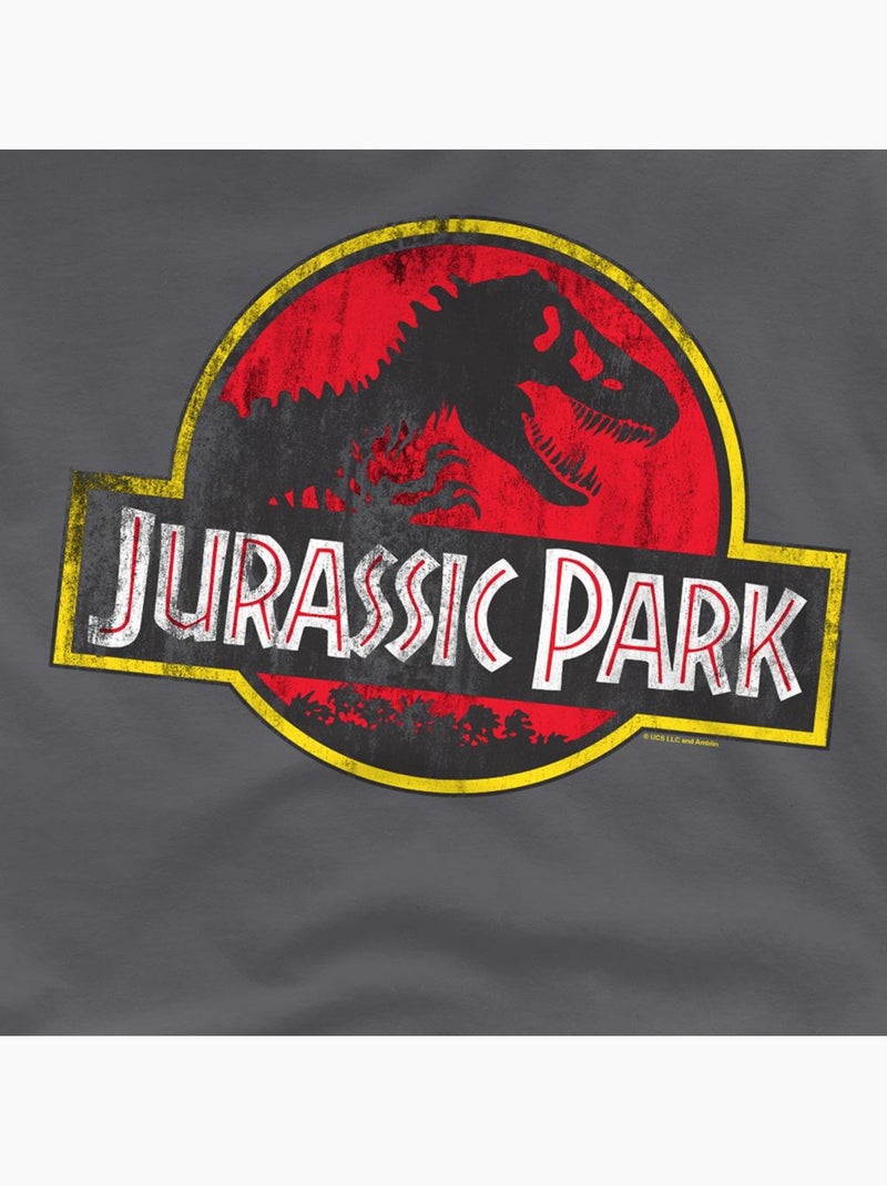 T-shirt motif/style logo usé - jurassic park Gris Gris anthracite - Kiabi