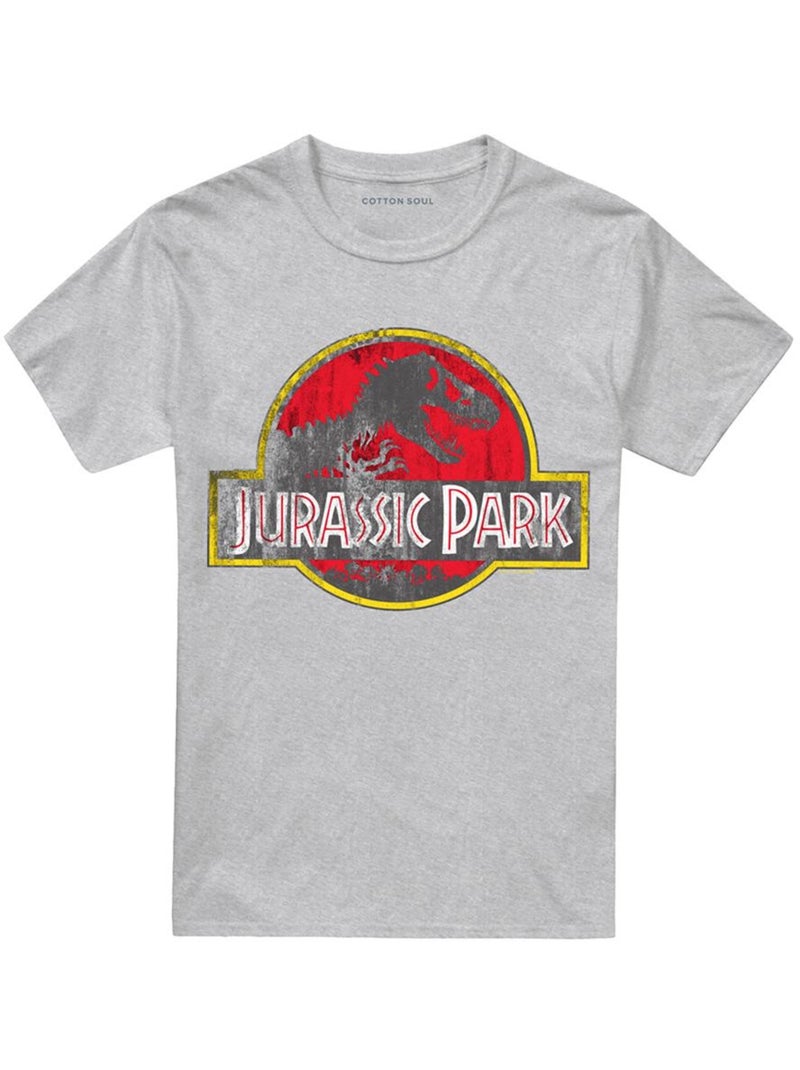 T-shirt motif/style logo usé - jurassic park Gris Gris clair - Kiabi