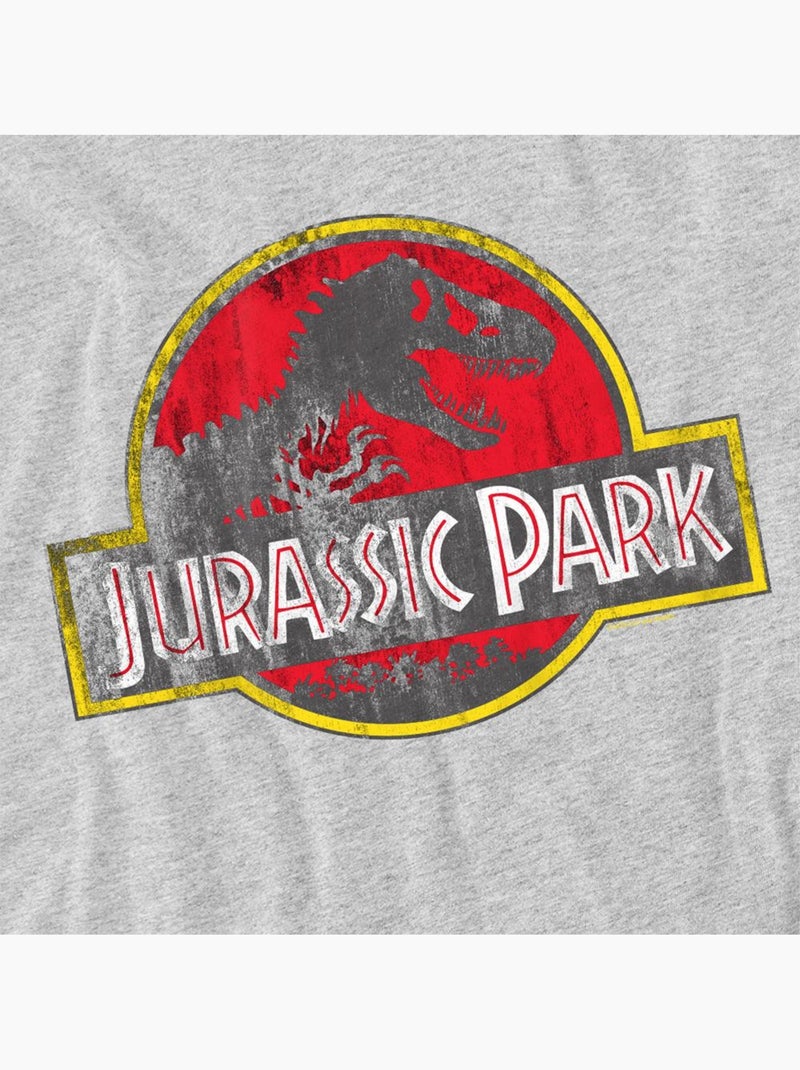 T-shirt motif/style logo usé - jurassic park Gris Gris clair - Kiabi