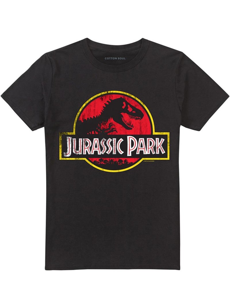 T-shirt motif/style logo usé - jurassic park Noir - Kiabi