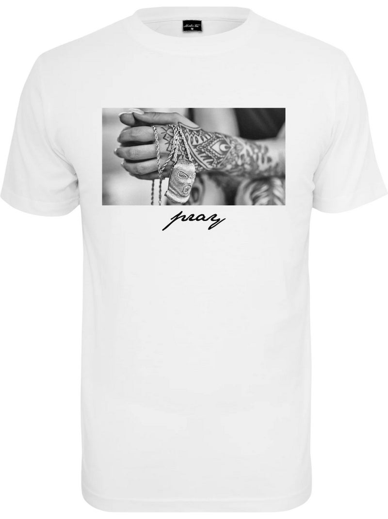 T-shirt motif/style mains jointes en prière - mister tee Blanc - Kiabi