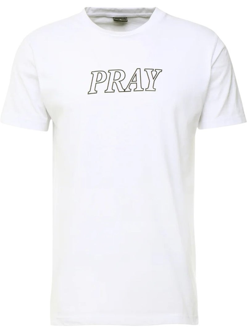 T-shirt motif/style mains jointes en prière - mister tee Blanc - Kiabi