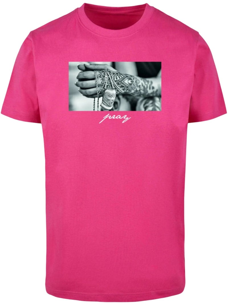 T-shirt motif/style mains jointes en prière - mister tee Rose clair - Kiabi