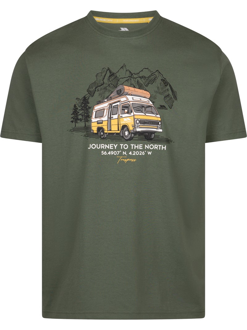 T-shirt motif/style montagne tokso - trespass Vert kaki - Kiabi