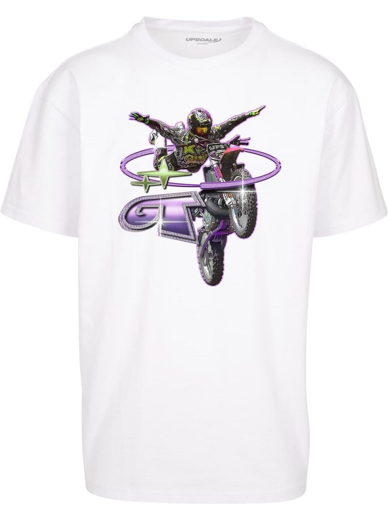 T-shirt motif/style moto gp - mister tee Blanc - Kiabi