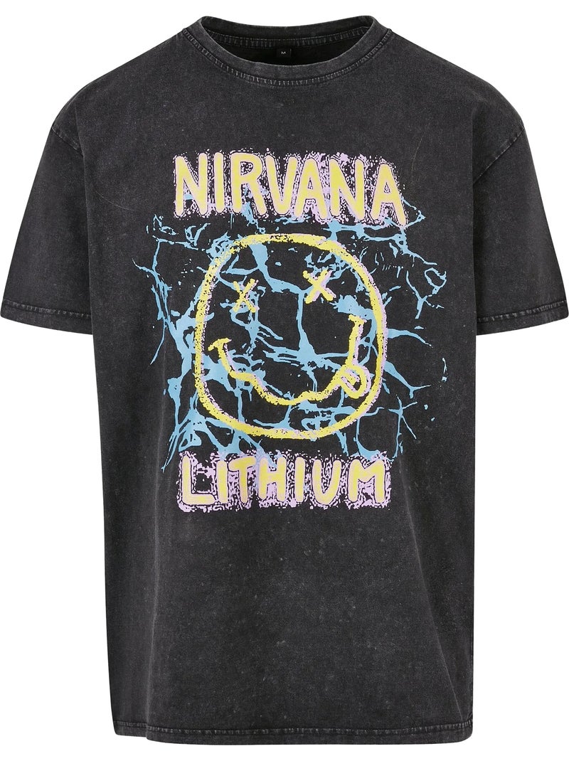 T-shirt motif/style nirvana lithium - mister tee Blanc Gris anthracite Gris - Kiabi
