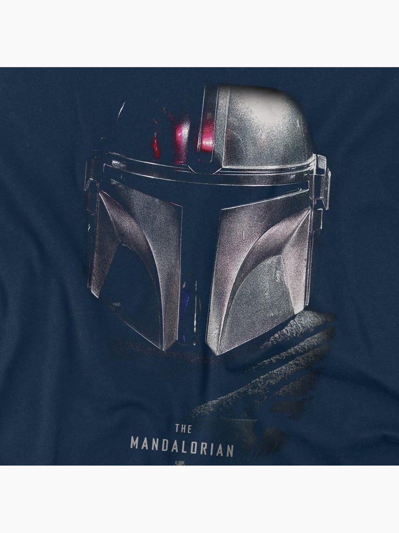 T-shirt motif/style ombre - la guerre des étoiles the mandalorian (mandalorien) Bleu marine - Kiabi