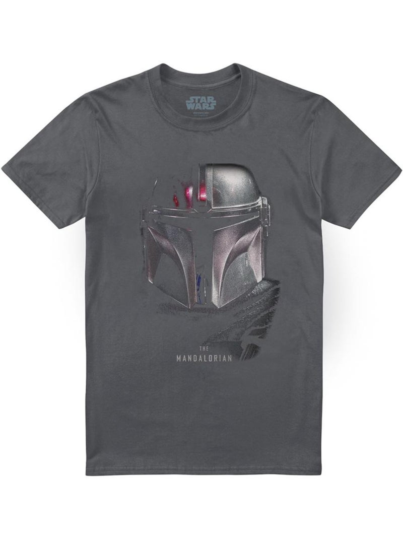 T-shirt motif/style ombre - la guerre des étoiles the mandalorian (mandalorien) Gris Noir - Kiabi