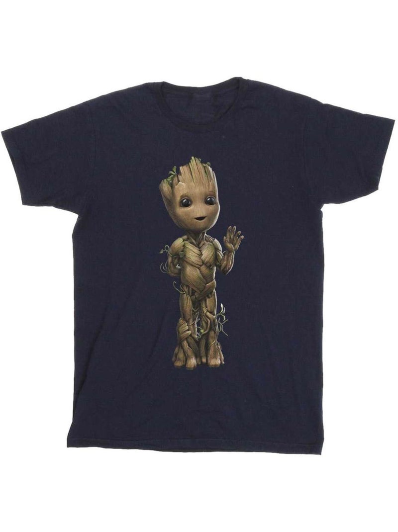 T-shirt motif/style ondulé am groot - marvel Bleu marine - Kiabi