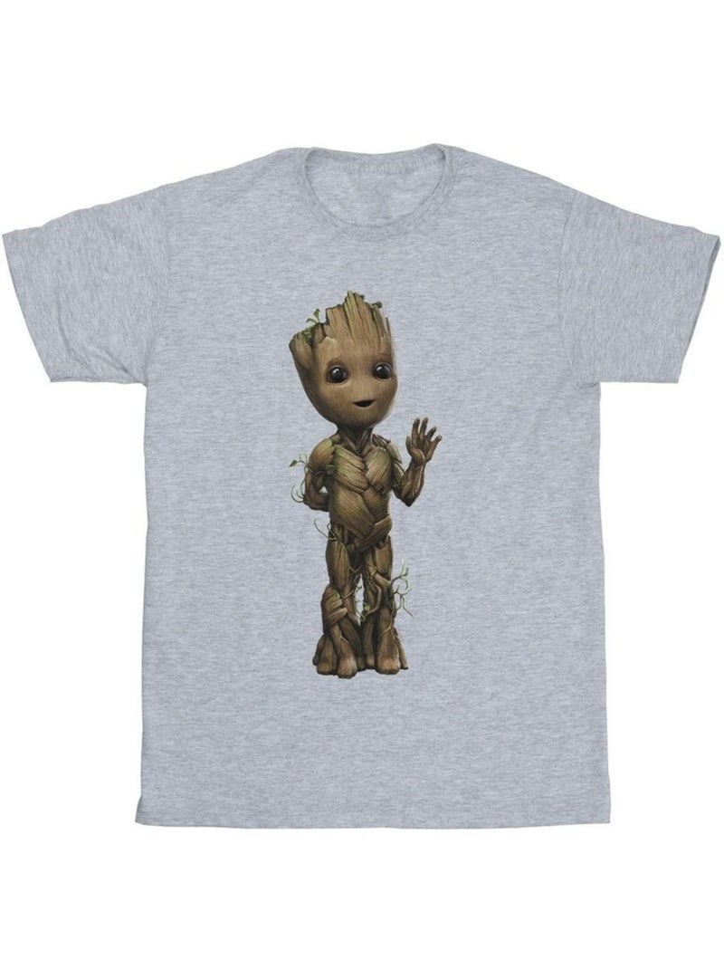 T-shirt motif/style ondulé am groot - marvel Gris chiné - Kiabi