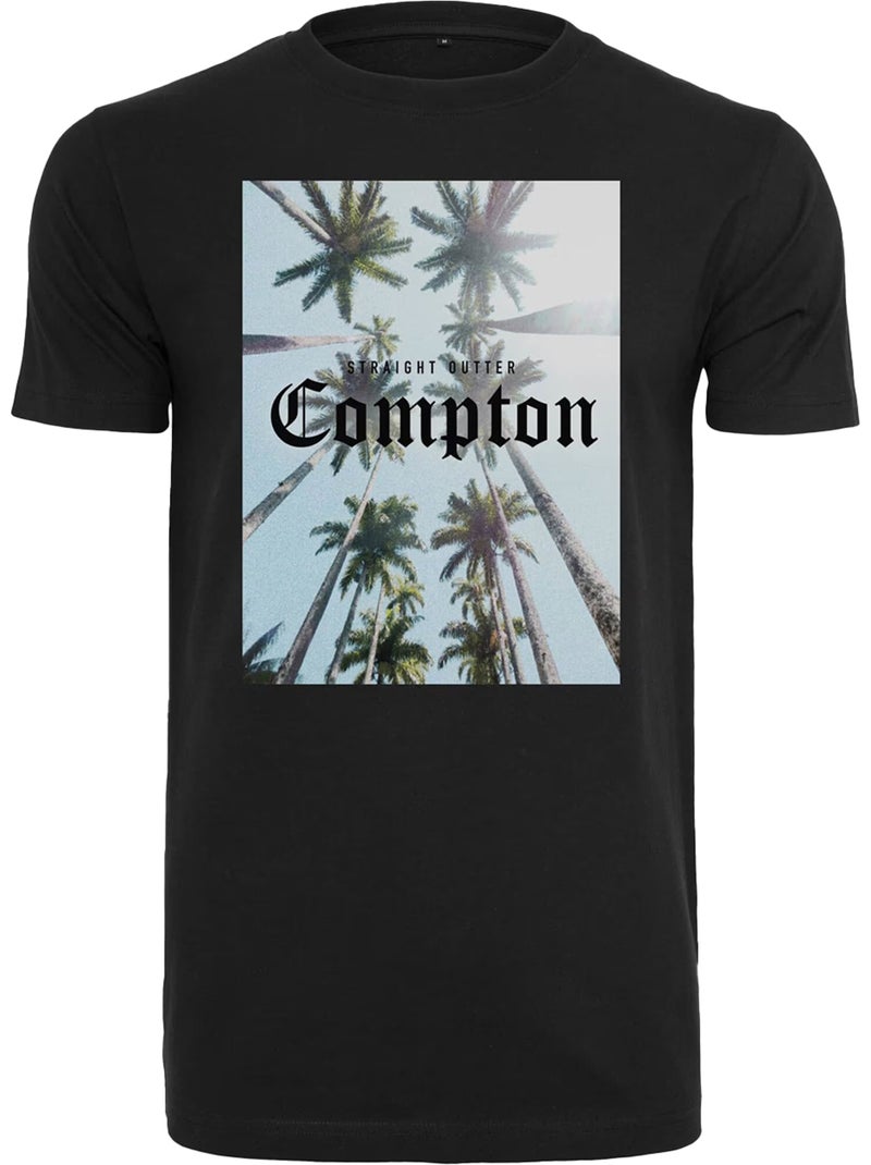 T-shirt motif/style palmier compton - mister tee Noir - Kiabi