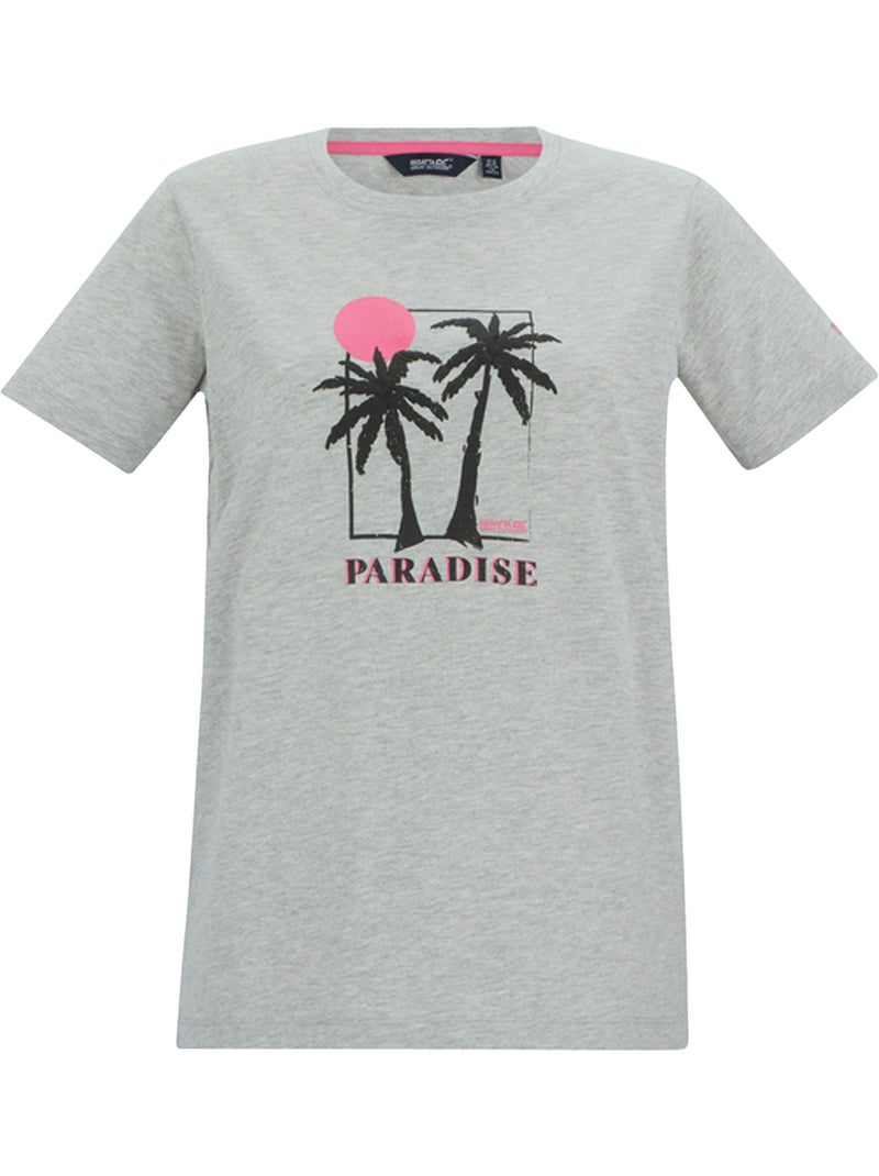 T-shirt motif/style palmier filandra paradise - regatta Gris chiné - Kiabi