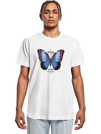 T-shirt motif/style papillon become the change - mister tee