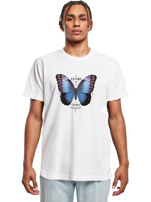 T-shirt motif/style papillon become the change - mister tee - Kiabi