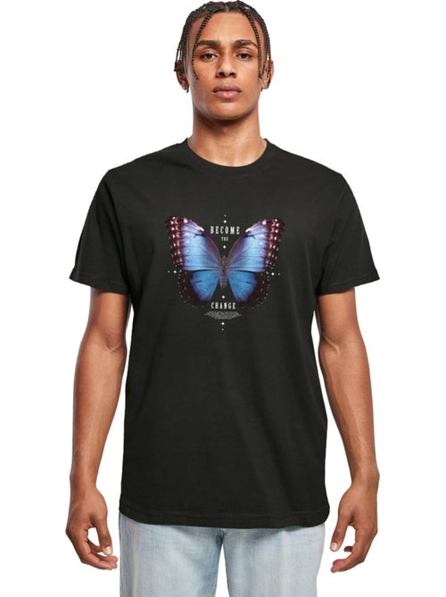 T-shirt motif/style papillon become the change - mister tee - Kiabi