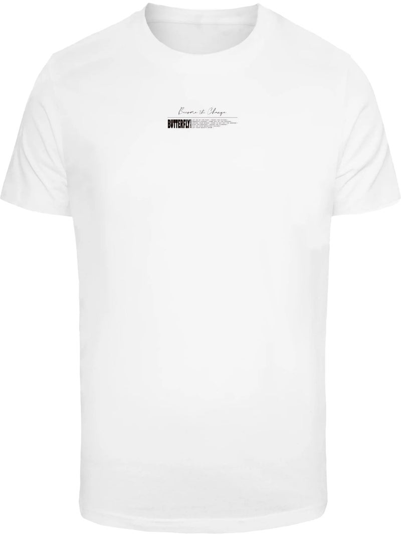 T-shirt motif/style papillon become the change 2.0 - mister tee Blanc - Kiabi