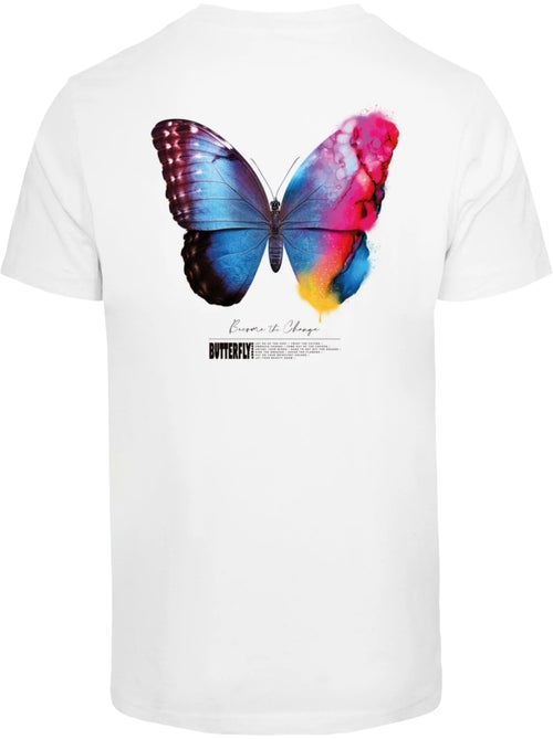 T-shirt motif/style papillon become the change 2.0 - mister tee - Kiabi