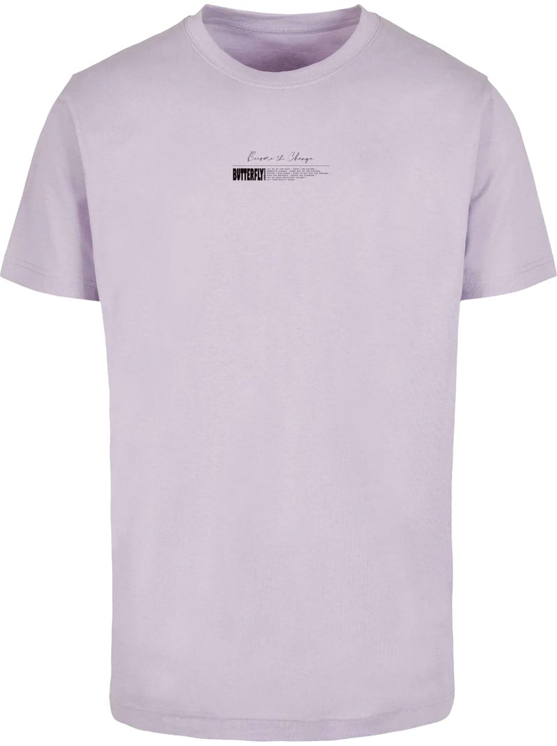 T-shirt motif/style papillon become the change 2.0 - mister tee Mauve lilas - Kiabi