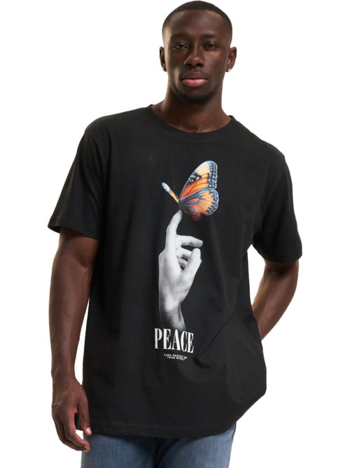 T-shirt motif/style papillon peace - mister tee - Kiabi