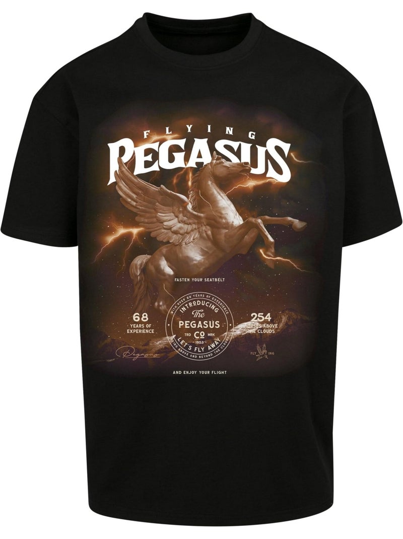 T-shirt motif/style pégase - mister tee Noir - Kiabi
