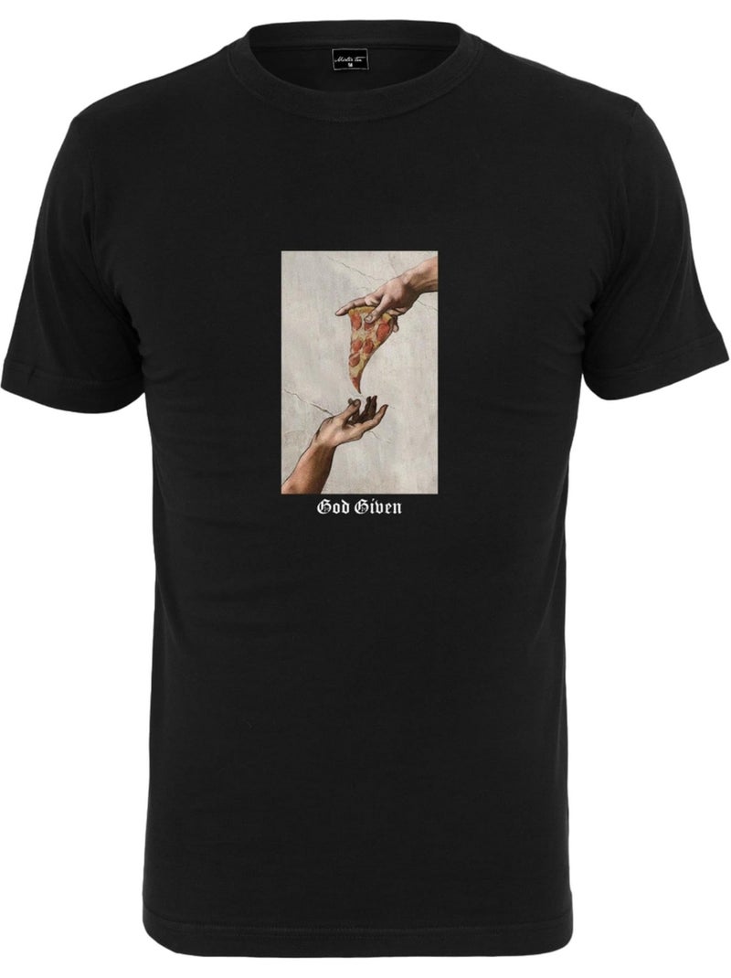 T-shirt motif/style pizza - mister tee Noir - Kiabi