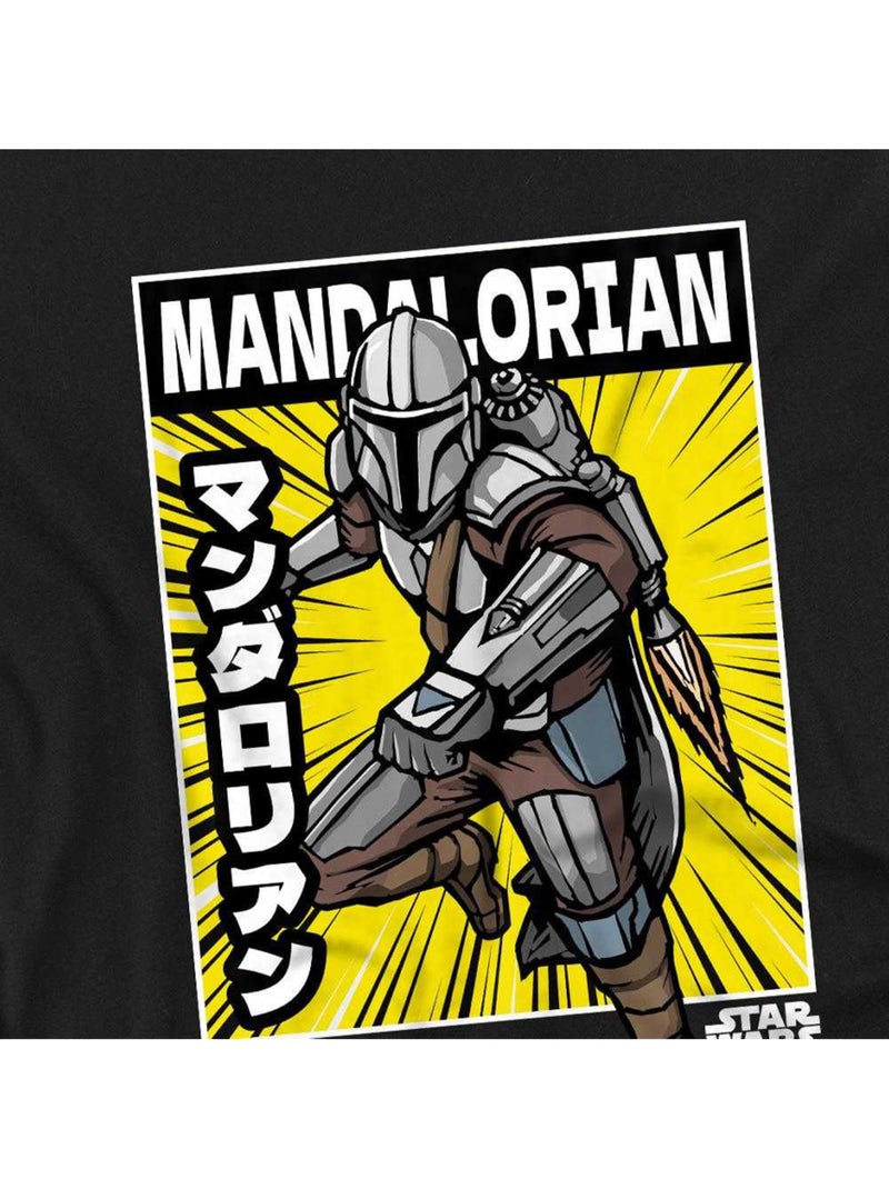 T-shirt motif/style pose de bande dessinée - la guerre des étoiles the mandalorian (mandalorien) Noir - Kiabi