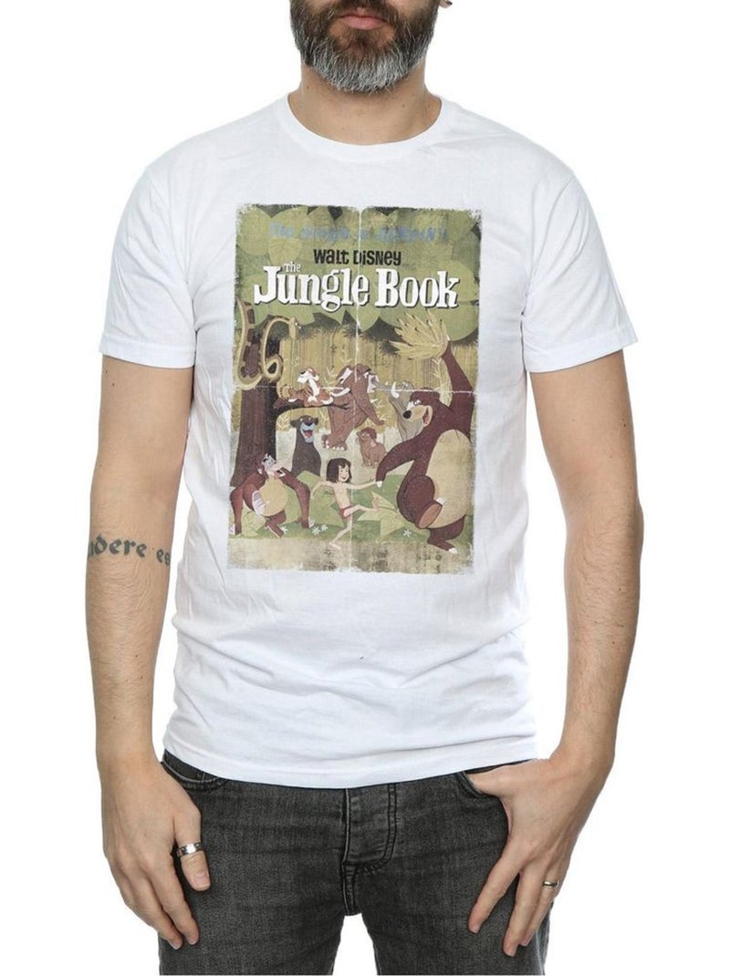 T-shirt motif/style poster - le livre de la jungle (baloo, kaa, mowgli, shere khan) Blanc - Kiabi