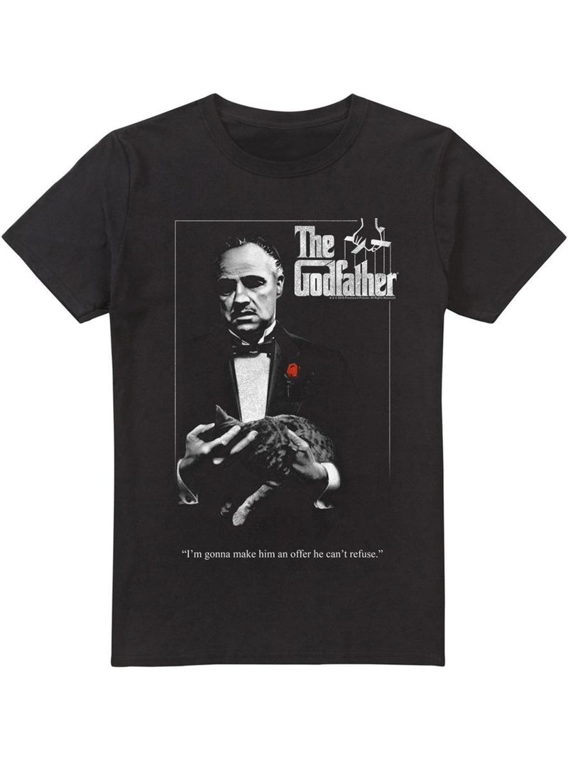 T-shirt motif/style poster - le parrain Noir - Kiabi