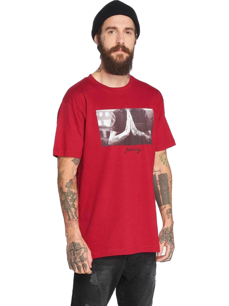T-shirt motif/style prière - mister tee Bordeaux - Kiabi