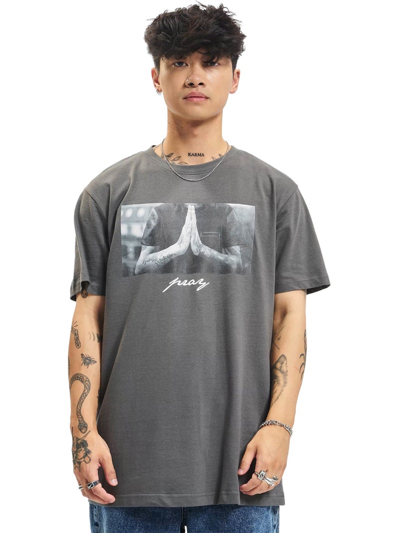 T-shirt motif/style prière - mister tee Gris foncé - Kiabi