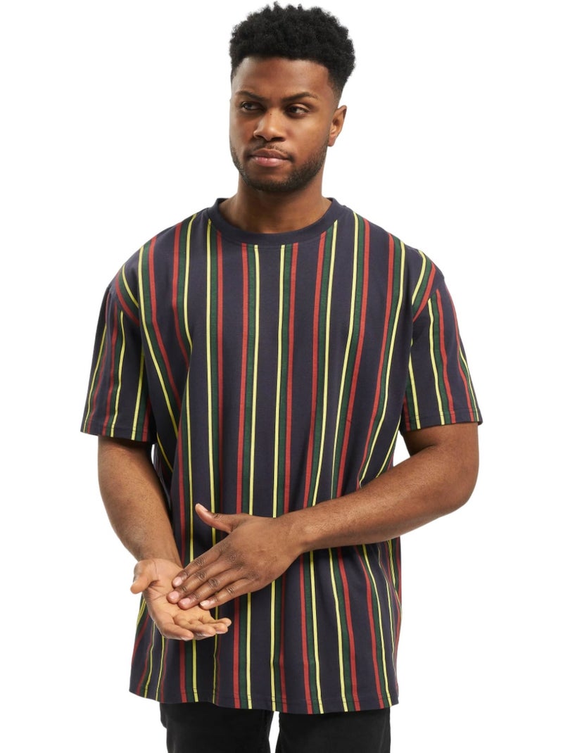 T-shirt motif/style rayures rétro - urban classics Bleu nuit - Kiabi