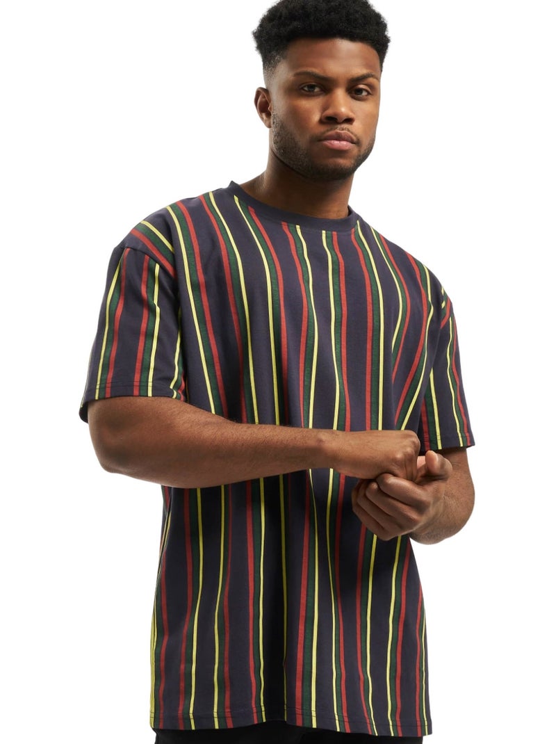 T-shirt motif/style rayures rétro - urban classics Bleu nuit - Kiabi