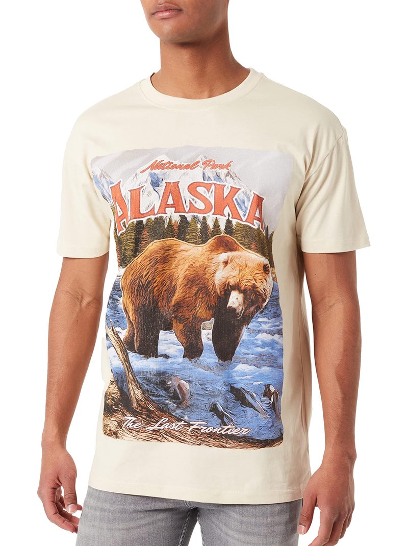 T-shirt motif/style rétro alaska - mister tee Beige - Kiabi