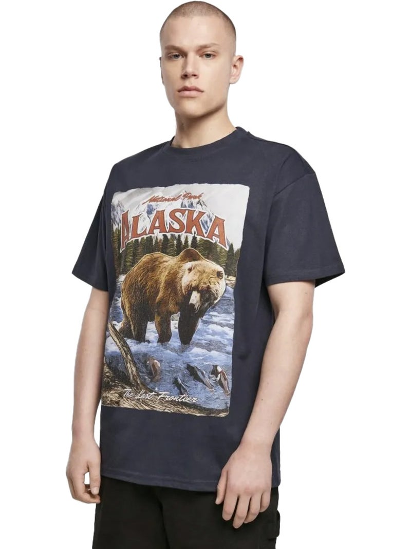 T-shirt motif/style rétro alaska - mister tee Bleu marine - Kiabi