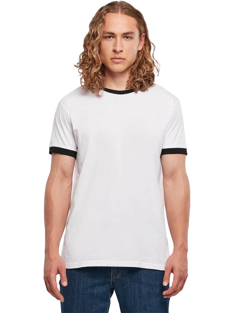 T-shirt motif/style ringer - build your brand Blanc Noir - Kiabi