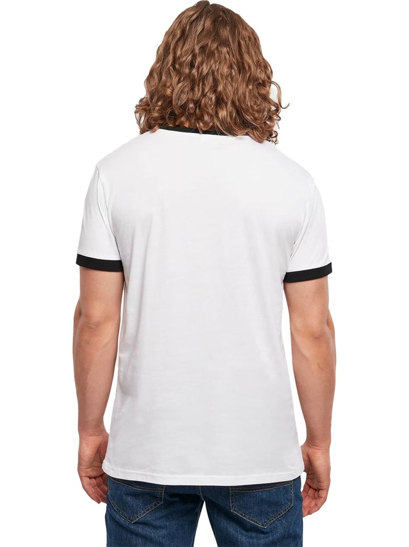 T-shirt motif/style ringer - build your brand Blanc Noir - Kiabi