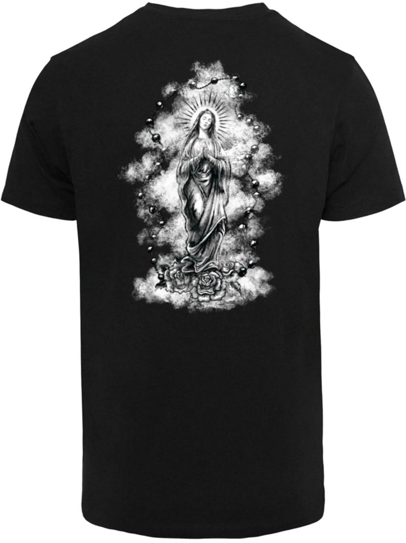 T-shirt motif/style rosaire marie - mister tee Noir - Kiabi