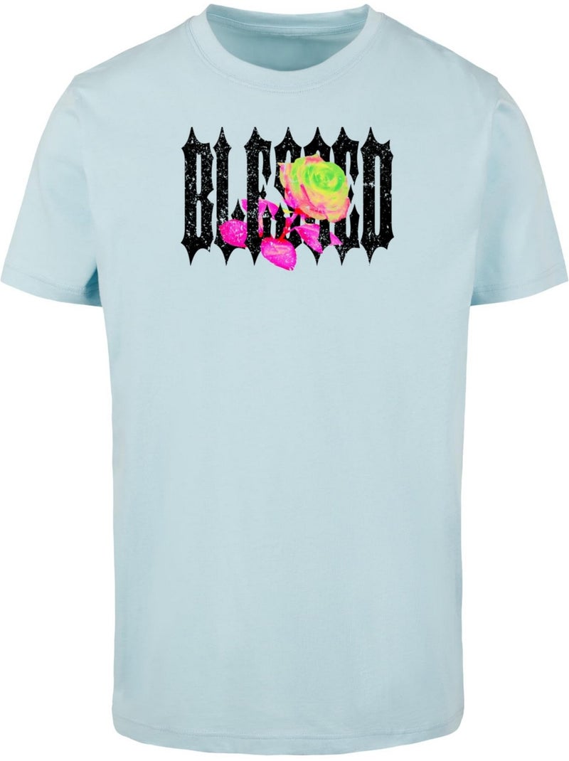 T-shirt motif/style rose blessed - mister tee Bleu méditerranée - Kiabi
