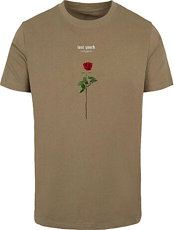T-shirt motif/style rose lost youth - mister tee