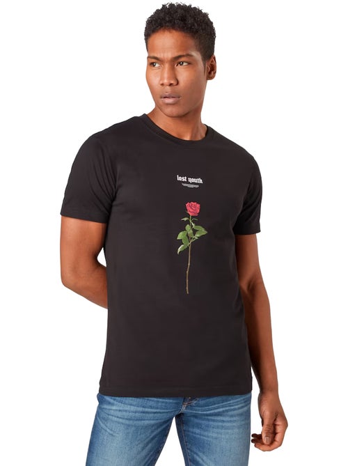 T-shirt motif/style rose lost youth - mister tee - Kiabi