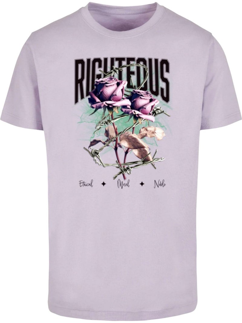 T-shirt motif/style roses righteous - mister tee Mauve lilas - Kiabi