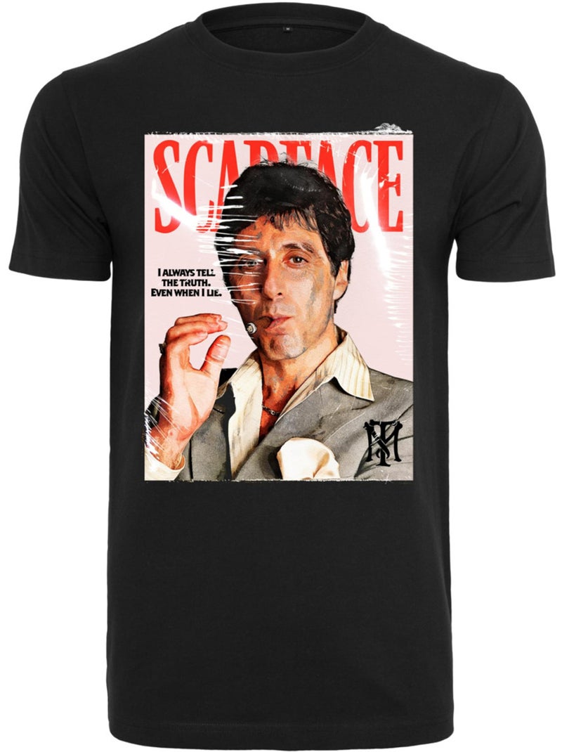 T-shirt motif/style scarface magazine cover - merchcode (tony montana) Noir - Kiabi