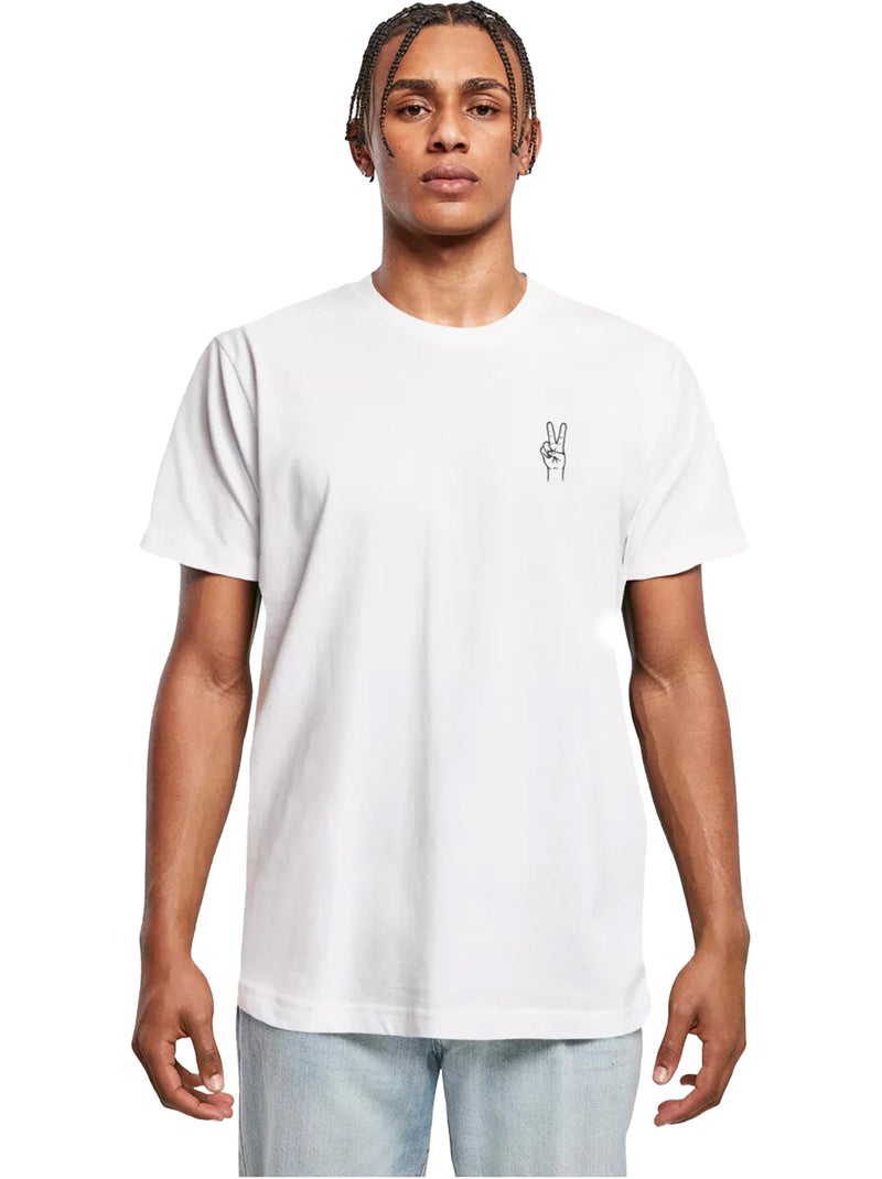 T-shirt motif/style signe de la paix - mister tee Blanc - Kiabi