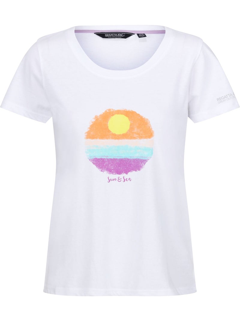 T-shirt motif/style soleil filandra - regatta Blanc - Kiabi
